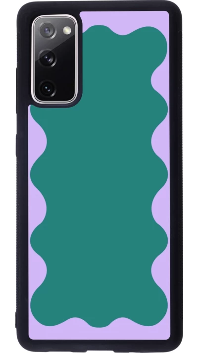Coque Samsung Galaxy S20 FE 5G - Silicone rigide noir Wavy Rectangle Green Purple