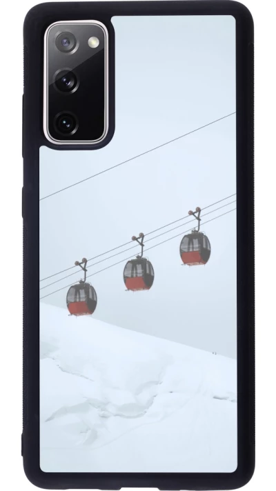 Coque Samsung Galaxy S20 FE 5G - Silicone rigide noir Winter 22 ski lift