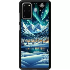 Samsung Galaxy S20+ Case Hülle - Verschneites Bergdorf am See in der Nacht