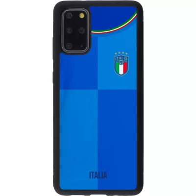 Coque Samsung Galaxy S20+ - Silicone rigide noir Maillot de football Italie 2022 personnalisable
