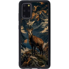 Samsung Galaxy S20+ Case Hülle - Silikon schwarz Linocut Gämse