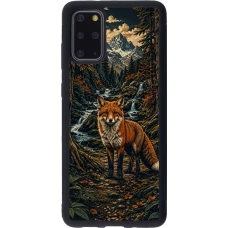 Samsung Galaxy S20+ Case Hülle - Silikon schwarz Linocut Fuchs