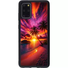 Samsung Galaxy S20+ Case Hülle - Silikon schwarz Malediven Abenddämmerung Glückseligkeit