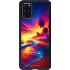 Samsung Galaxy S20+ Case Hülle - Silikon schwarz Strand Sonnenuntergang auffällig