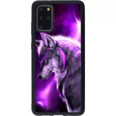 Coque Samsung Galaxy S20+ - Silicone rigide noir Purple Sky Wolf