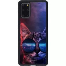 Hülle Samsung Galaxy S20+ - Silikon schwarz Red Blue Cat Glasses
