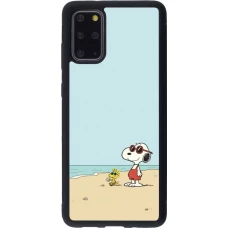 Coque Samsung Galaxy S20+ - Silicone rigide noir Snoopy on the beach Summer 2026