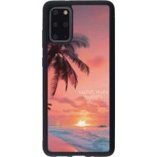Coque Samsung Galaxy S20+ - Silicone rigide noir Watch more sunsets Summer 2026