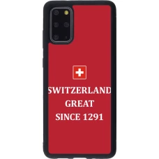 Coque Samsung Galaxy S20+ - Silicone rigide noir Switzerland Great Since 1291