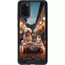 Coque Samsung Galaxy S20+ - Silicone rigide noir Valentine 2024 Dog & Cat Candlelight
