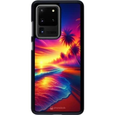 Coque Samsung Galaxy S20 Ultra - Plage coucher soleil flashy