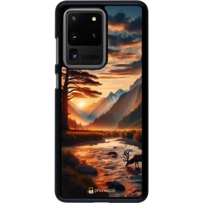 Samsung Galaxy S20 Ultra Case Hülle - Tal Sonnenuntergang Hirsch Baum
