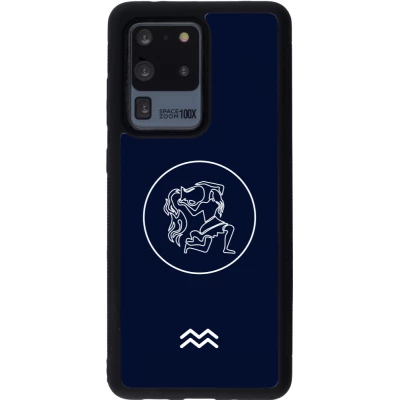 Coque Samsung Galaxy S20 Ultra - Silicone rigide noir Astrologie Verseau