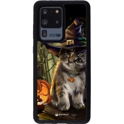 Hülle Samsung Galaxy S20 Ultra - Silikon schwarz Halloween 21 Witch cat