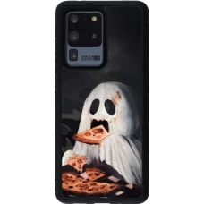Samsung Galaxy S20 Ultra Case Hülle - Silikon schwarz Halloween 2026 Ghost eating pizza