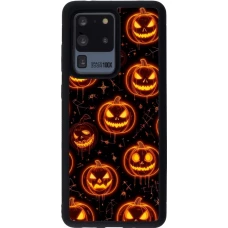 Coque Samsung Galaxy S20 Ultra - Silicone rigide noir Halloween 2026 Pattern Pumpkins