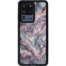 Samsung Galaxy S20 Ultra Case Hülle - Silikon schwarz Violetter silberner Marmor