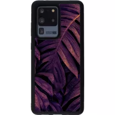 Coque Samsung Galaxy S20 Ultra - Silicone rigide noir Purple Light Leaves