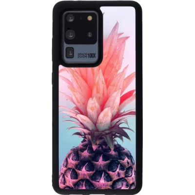 Coque Samsung Galaxy S20 Ultra - Silicone rigide noir Purple Pink Pineapple