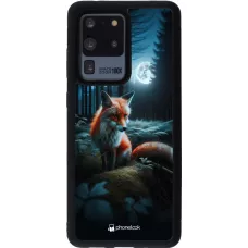 Samsung Galaxy S20 Ultra Case Hülle - Silikon schwarz Fuchs Mond Wald