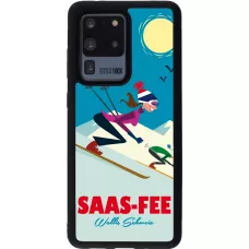 Samsung Galaxy S20 Ultra Case Hülle - Silikon schwarz Saas-Fee Ski Downhill