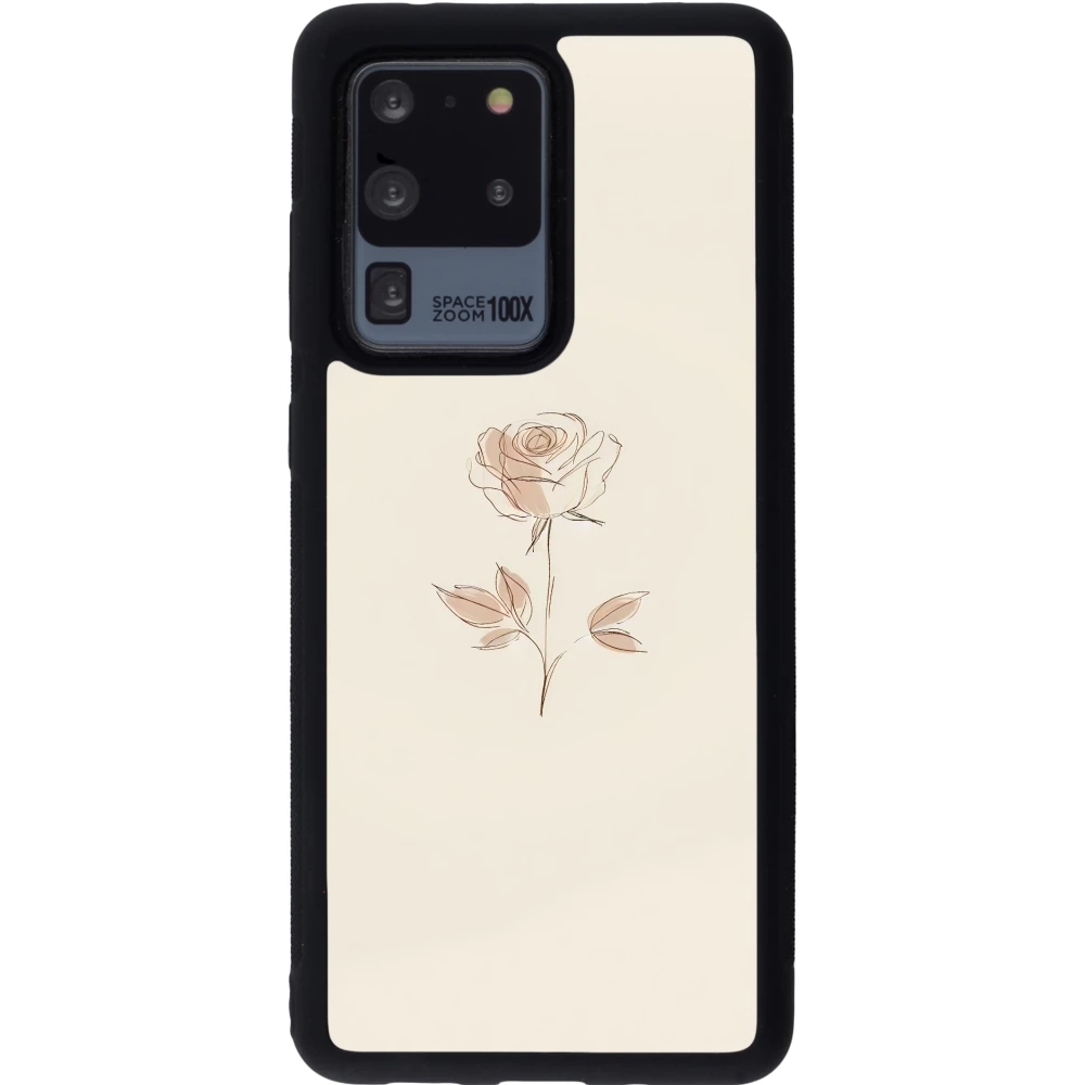 Samsung Galaxy S20 Ultra Case Hülle - Silikon schwarz Rosa Sand Minimalistisch