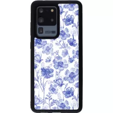 Coque Samsung Galaxy S20 Ultra - Silicone rigide noir Spring 23 watercolor blue flowers