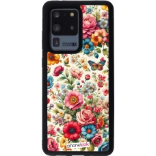 Coque Samsung Galaxy S20 Ultra - Silicone rigide noir Spring 25 printemps fleuri