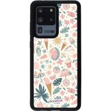 Samsung Galaxy S20 Ultra Case Hülle - Silikon schwarz Sommer Pink Muster