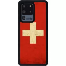 Hülle Samsung Galaxy S20 Ultra - Silikon schwarz Vintage Flag SWISS