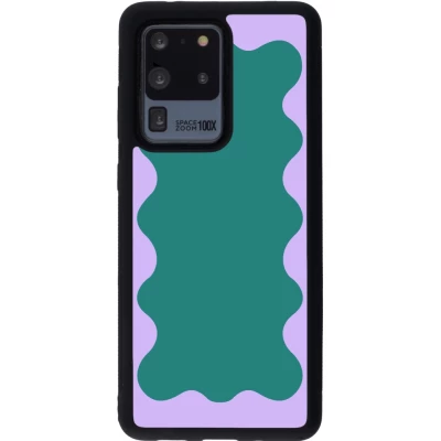 Samsung Galaxy S20 Ultra Case Hülle - Silikon schwarz Wavy Rectangle Green Purple