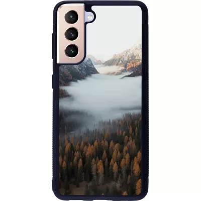 Samsung Galaxy S21 5G Case Hülle - Silikon schwarz Autumn 22 forest lanscape