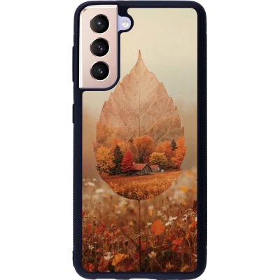 Samsung Galaxy S21 5G Case Hülle - Silikon schwarz Autumn 26 Autumn leaf