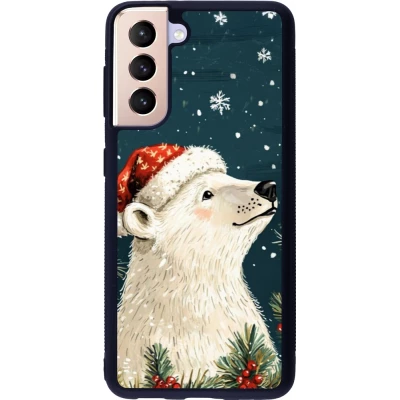 Coque Samsung Galaxy S21 5G - Silicone rigide noir Christmas 25 Bear