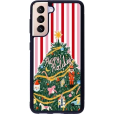 Samsung Galaxy S21 5G Case Hülle - Silikon schwarz Christmas 25 Happy Holiday