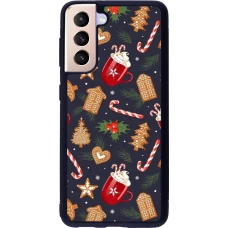 Coque Samsung Galaxy S21 5G - Silicone rigide noir Christmas 25 Pattern Gingerbread House