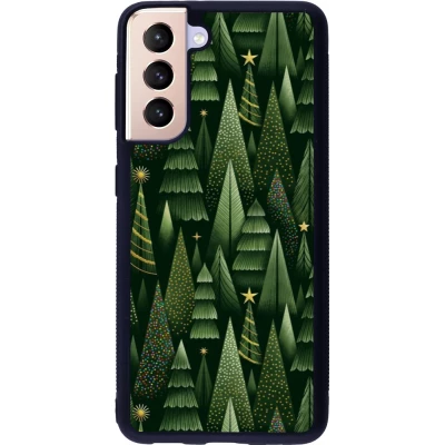 Coque Samsung Galaxy S21 5G - Silicone rigide noir Christmas 25 Pattern Xmas Tree