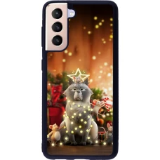 Coque Samsung Galaxy S21 5G - Silicone rigide noir Christmas 25 Xmas Cat