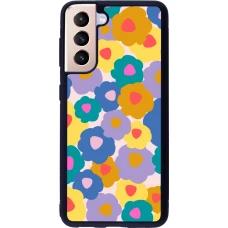 Coque Samsung Galaxy S21 5G - Silicone rigide noir Easter 2024 flower power