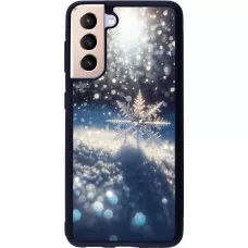 Samsung Galaxy S21 5G Case Hülle - Silikon schwarz Schneeflocke Solar Glanz