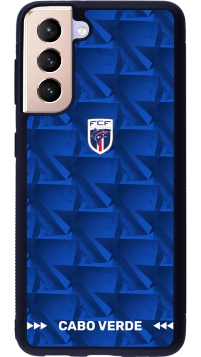 Samsung Galaxy S21 5G Case Hülle - Silikon schwarz Kap Verde 2026 personalisierbares Fussballtrikot