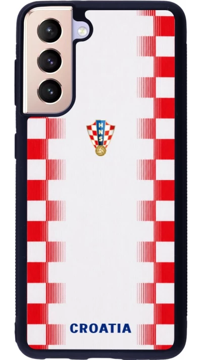 Samsung Galaxy S21 5G Case Hülle - Silikon schwarz Kroatien 2026 personalisierbares Fussballtrikot