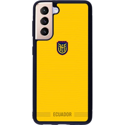 Coque Samsung Galaxy S21 5G - Silicone rigide noir Maillot de football Équateur 2026 personnalisable