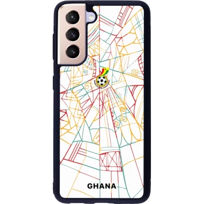Coque Samsung Galaxy S21 5G - Silicone rigide noir Maillot de football Ghana 2026 personnalisable