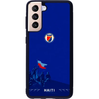 Coque Samsung Galaxy S21 5G - Silicone rigide noir Maillot de football Haiti 2026 personnalisable