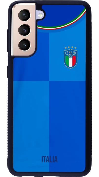 Samsung Galaxy S21 5G Case Hülle - Silikon schwarz Italien 2022 personalisierbares Fußballtrikot