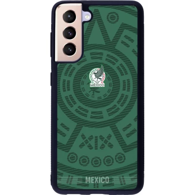 Coque Samsung Galaxy S21 5G - Silicone rigide noir Maillot de football Mexique 2026 personnalisable