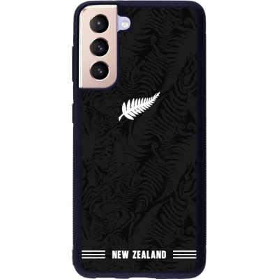 Samsung Galaxy S21 5G Case Hülle - Silikon schwarz Neuseeland 2026 personalisierbares Fussballtrikot