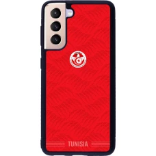 Coque Samsung Galaxy S21 5G - Silicone rigide noir Maillot de football Tunisie 2026 personnalisable