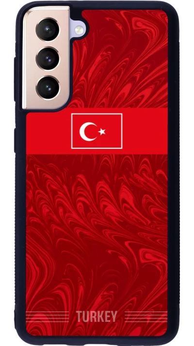 Samsung Galaxy S21 5G Case Hülle - Silikon schwarz Türkei 2026 personalisierbares Fussballtrikot